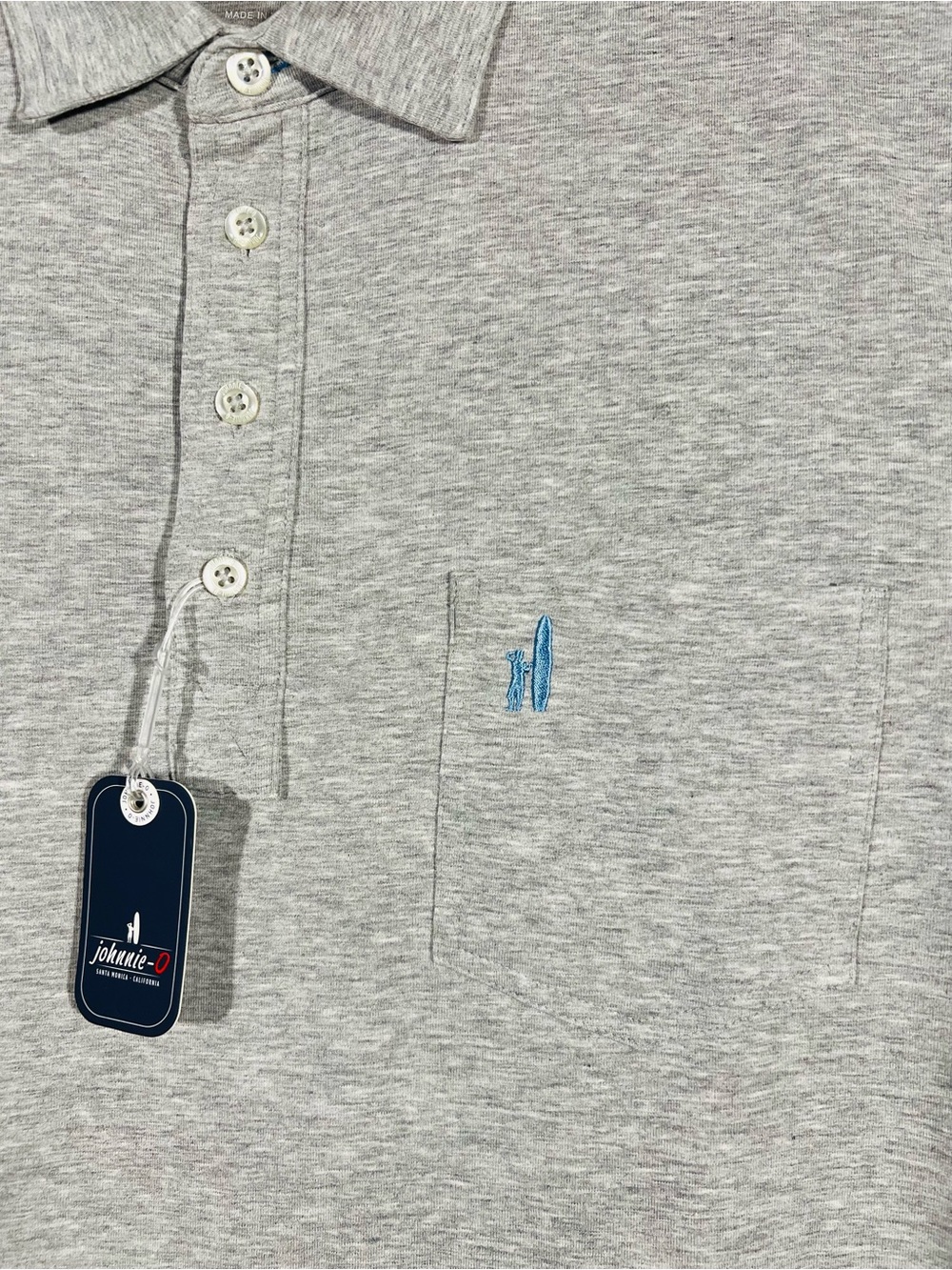 Johnnie O Hangin Out Men’s Polo Golf Surf Shirt Heather Gray Size Medium NWT - Picture 6 of 11